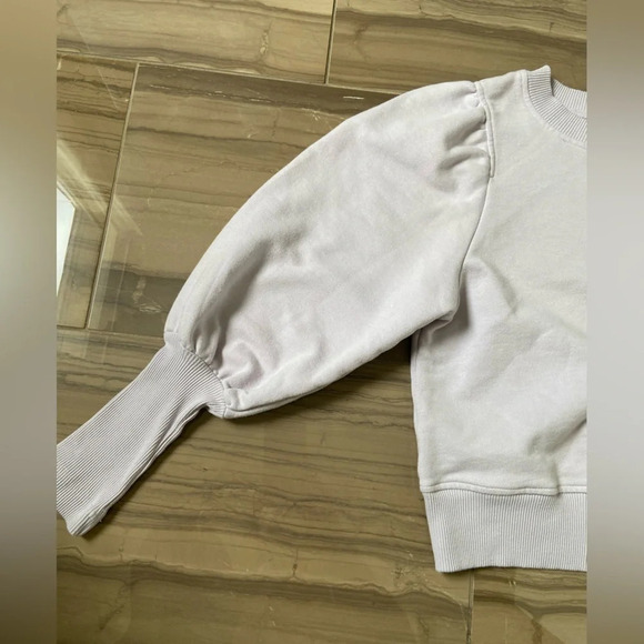 Maison D’amelie crew neck sweatshirt ribbed sleeves  Sz S - Picture 5 of 12